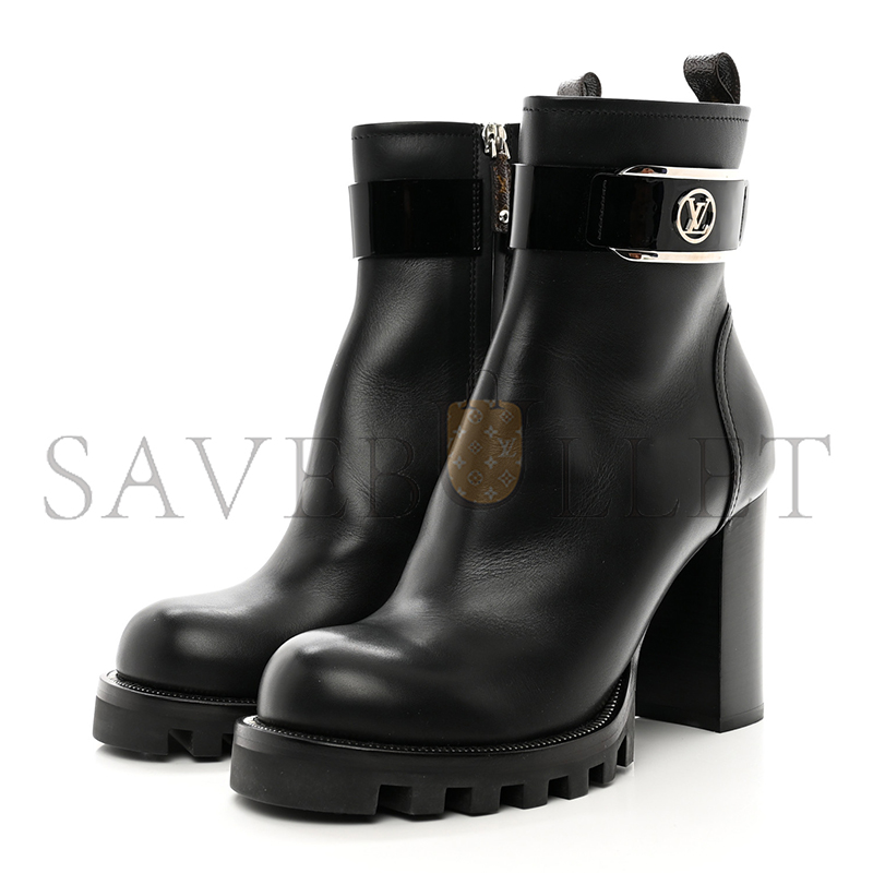 LOUIS VUITTON CALFSKIN STAR TRAIL ANKLE BOOTS 38 BLACK 1409847