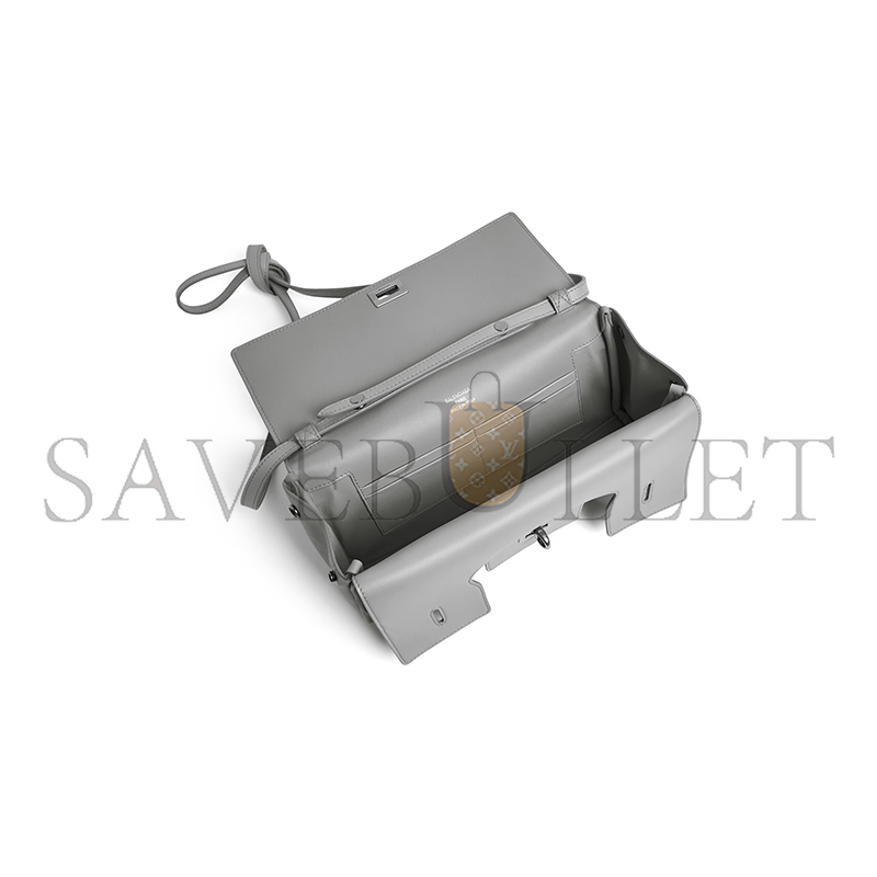 BALENCIAGA WOMEN'S BEL AIR CLUTCH ON STRAP SMALL IN CLOUD GREY 8349432ABAW1142 (26.9*13.9*5.3cm) BALENCIAGA WOMEN'S BEL AIR CLUTCH ON STRAP SMALL IN CLOUD GREY 8349432ABAW1142 (26.9*13.9*5.3cm)