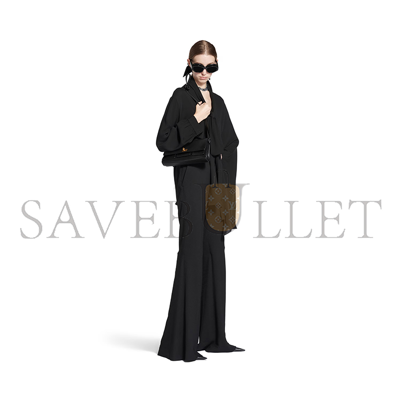 BALENCIAGA WOMEN'S BEL AIR CLUTCH ON STRAP SMALL IN BLACK 8349432ABAV1000 (26.9*13.9*5.3cm) BALENCIAGA WOMEN'S BEL AIR CLUTCH ON STRAP SMALL IN BLACK 8349432ABAV1000 (26.9*13.9*5.3cm)