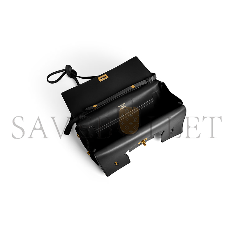 BALENCIAGA WOMEN'S BEL AIR CLUTCH ON STRAP SMALL IN BLACK 8349432ABAV1000 (26.9*13.9*5.3cm) BALENCIAGA WOMEN'S BEL AIR CLUTCH ON STRAP SMALL IN BLACK 8349432ABAV1000 (26.9*13.9*5.3cm)