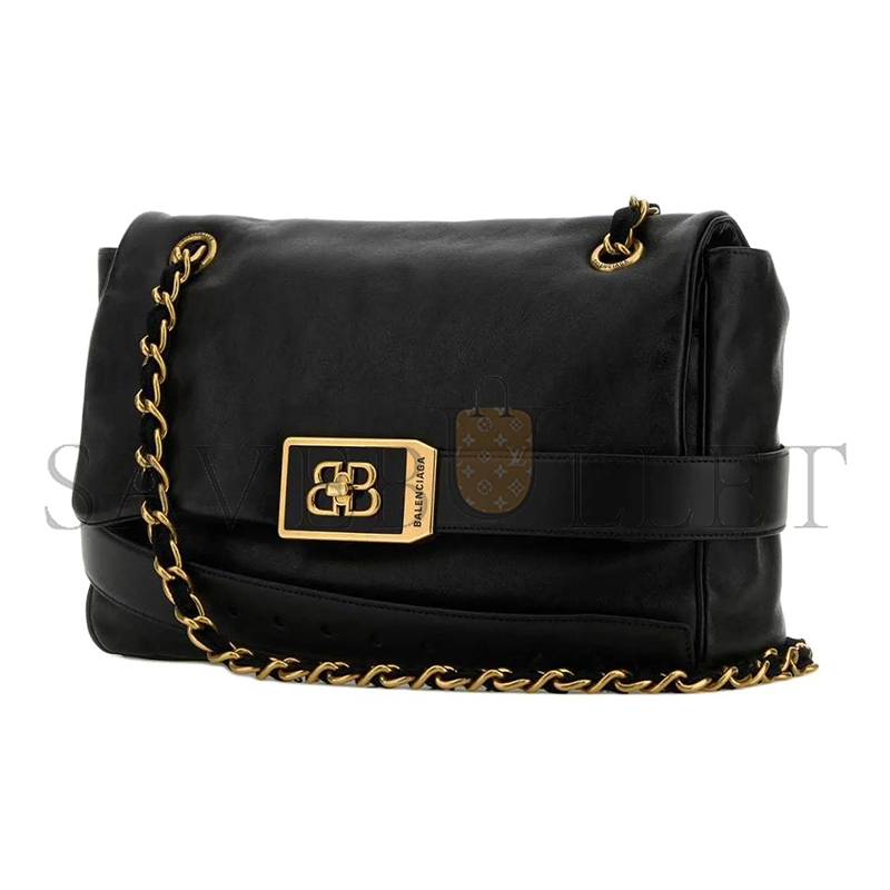 BALENCIAGA WOMEN'S MODU FLAP CHAIN BAG IN BLACK 8117812ABIW1060 (29.8*20*8.8cm)