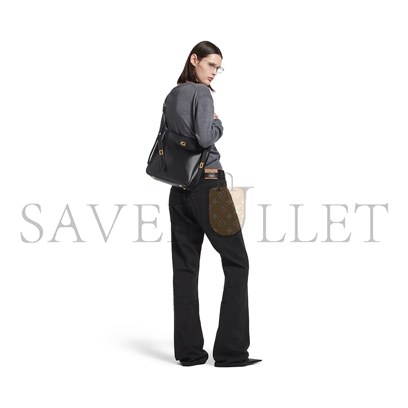 BALENCIAGA WOMEN'S BEL AIR HOBO BAG SMALL IN BLACK 8110182ABAV1000 (26.9*25.9*9.9cm) BALENCIAGA WOMEN'S BEL AIR HOBO BAG SMALL IN BLACK 8110182ABAV1000 (26.9*25.9*9.9cm)