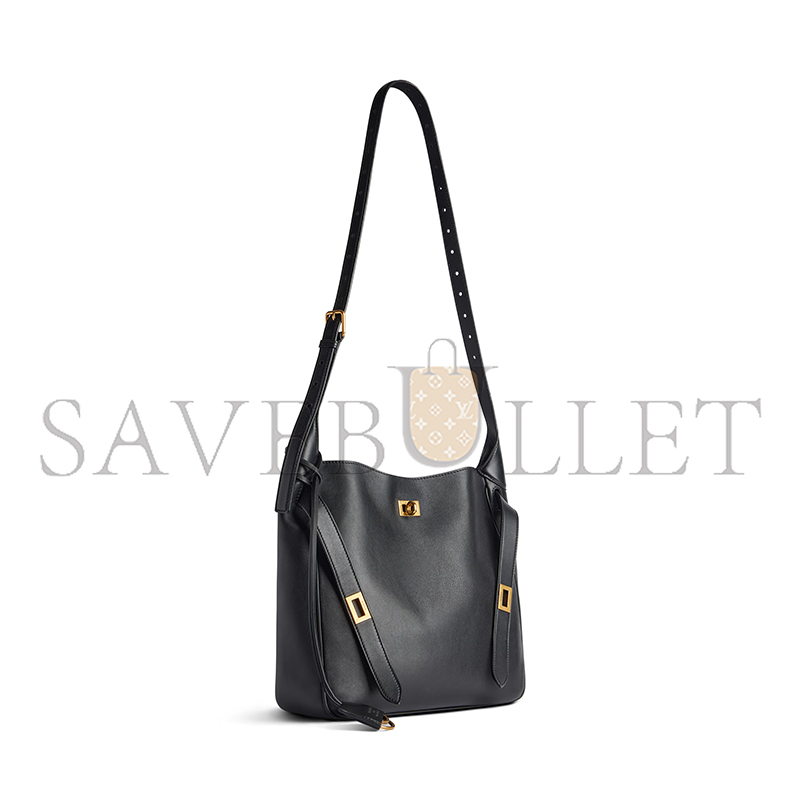 BALENCIAGA WOMEN'S BEL AIR HOBO BAG SMALL IN BLACK 8110182ABAV1000 (26.9*25.9*9.9cm) BALENCIAGA WOMEN'S BEL AIR HOBO BAG SMALL IN BLACK 8110182ABAV1000 (26.9*25.9*9.9cm)