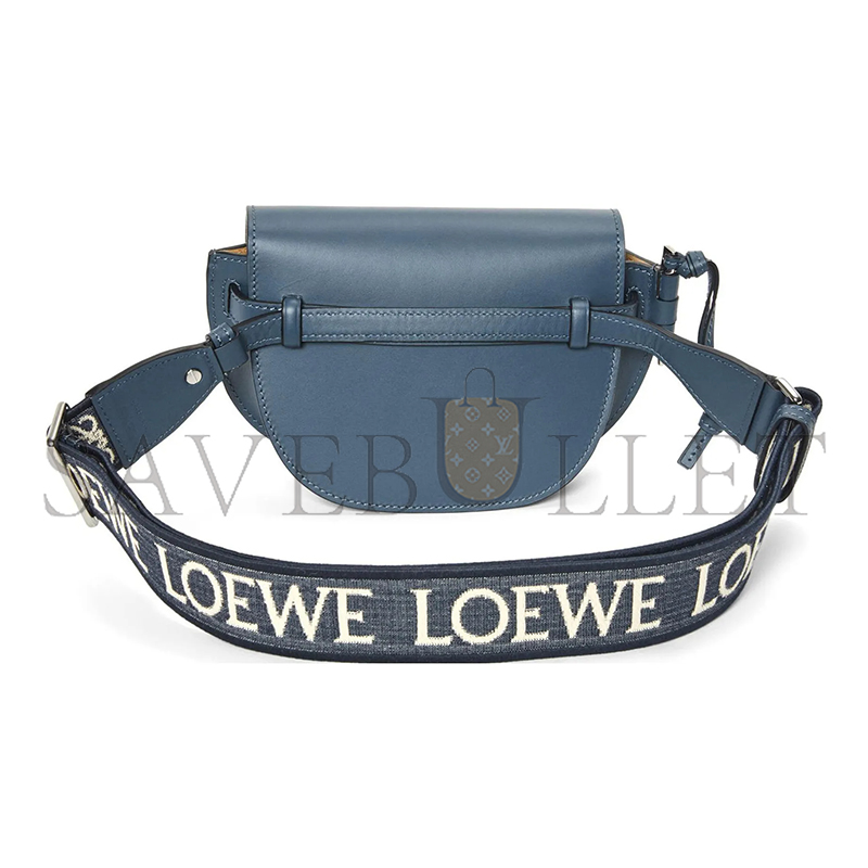 LOEWE MINI GATE DUAL BAG IN SOFT CALFSKIN AND JACQUARD A650N46X13-6901 (21*12.5*9.5cm)