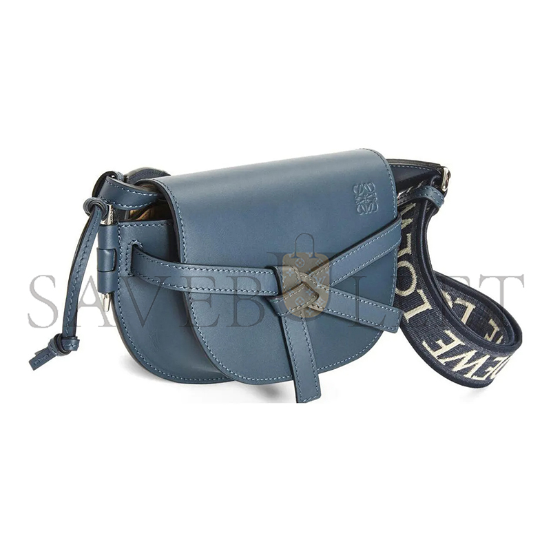 LOEWE MINI GATE DUAL BAG IN SOFT CALFSKIN AND JACQUARD A650N46X13-6901 (21*12.5*9.5cm)