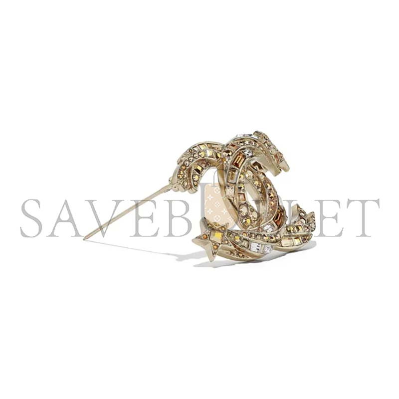 CHANEL DOUBLE C METAL BROOCH AB6192