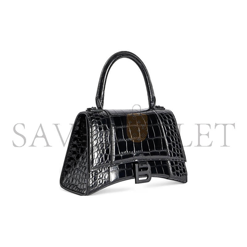 BALENCIAGA WOMEN'S HOURGLASS HANDBAG SMALL IN BLACK 5935461LR671000 (22.9*15*9.9cm)