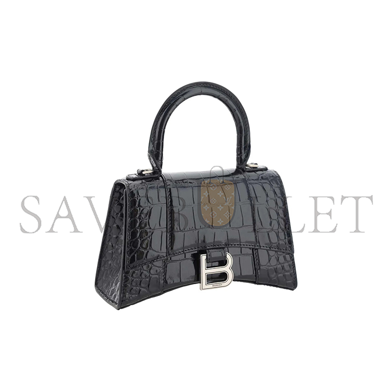 BALENCIAGA WOMEN'S HOURGLASS HANDBAG XS IN BLACK 5928331LR6Y1000 (18.8*13*7.9cm)