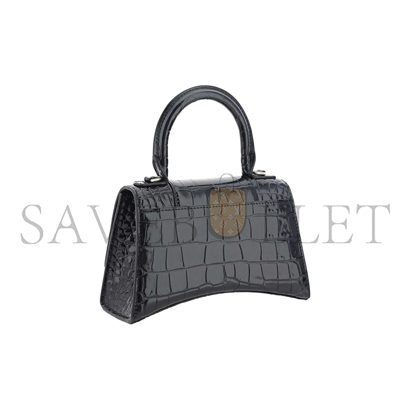 BALENCIAGA WOMEN'S HOURGLASS HANDBAG XS IN BLACK 5928331LR6Y1000 (18.8*13*7.9cm)