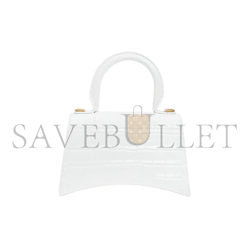 BALENCIAGA WOMEN'S HOURGLASS HANDBAG XS IN WHITE 5928331LRGM9016 (18.8*13*7.9cm)