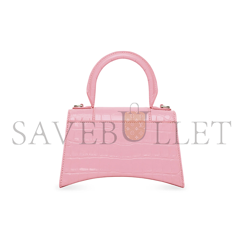 BALENCIAGA WOMEN'S HOURGLASS HANDBAG XS IN ROSE PINK 5928331LR6Y5906 (18.8*13*7.9cm)