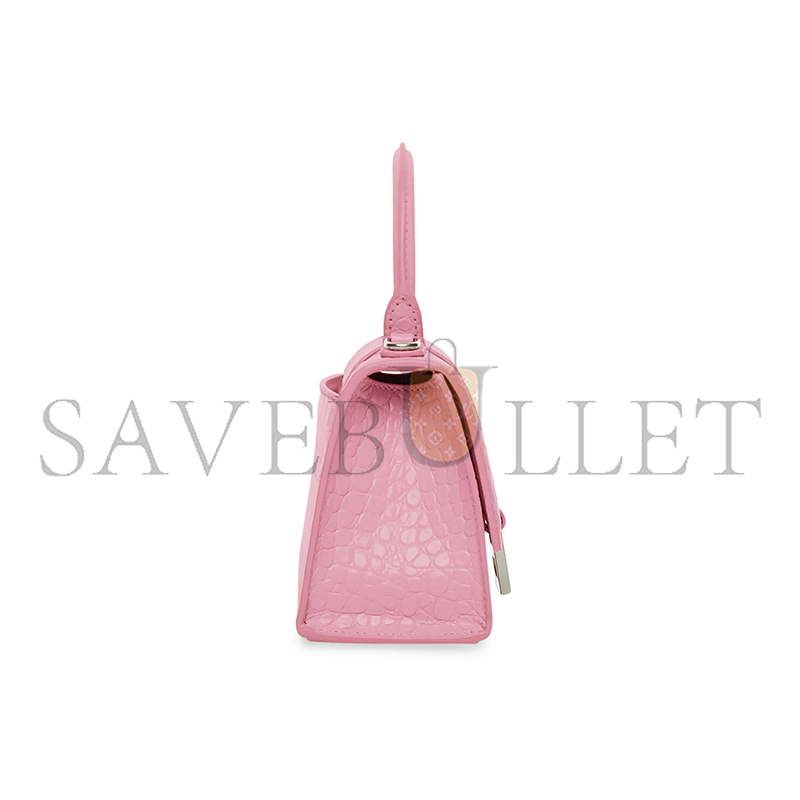 BALENCIAGA WOMEN'S HOURGLASS HANDBAG XS IN ROSE PINK 5928331LR6Y5906 (18.8*13*7.9cm)