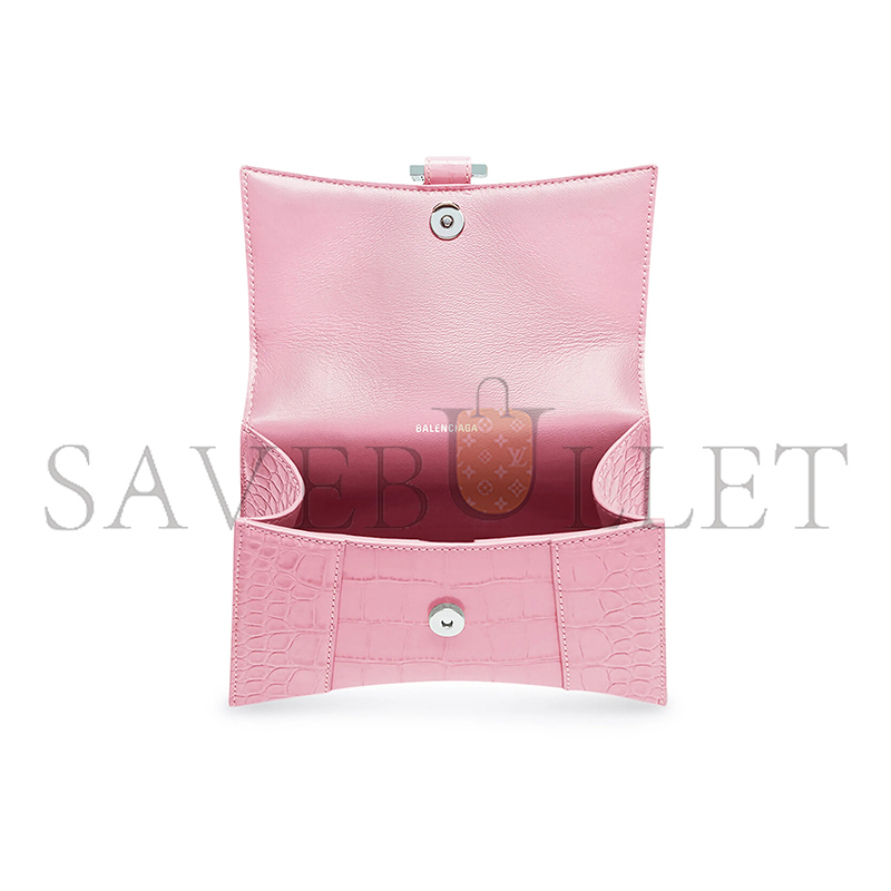 BALENCIAGA WOMEN'S HOURGLASS HANDBAG XS IN ROSE PINK 5928331LR6Y5906 (18.8*13*7.9cm)