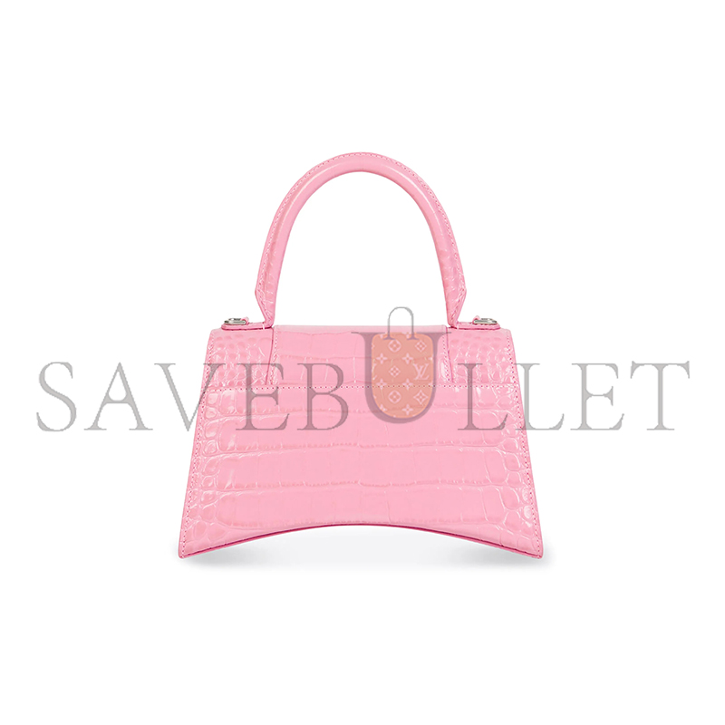 BALENCIAGA WOMEN'S HOURGLASS HANDBAG SMALL IN ROSE PINK 5935461LR6Y5812 (22.9*15*9.9cm)