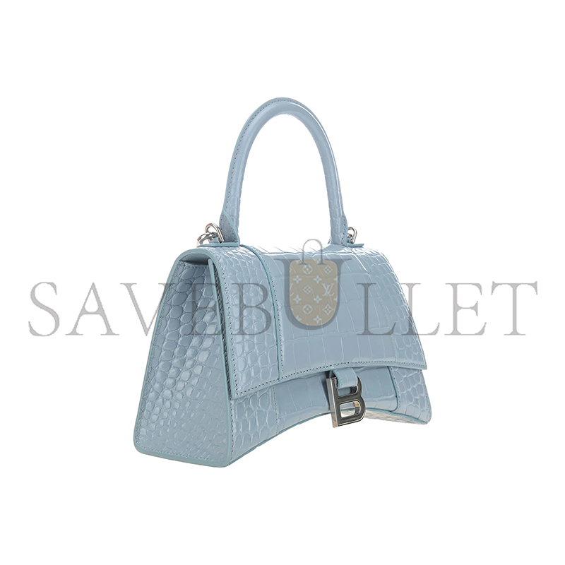 BALENCIAGA WOMEN'S HOURGLASS HANDBAG SMALL IN SKY BLUE 5935461LR6Y4712 (22.9*15*9.9cm)