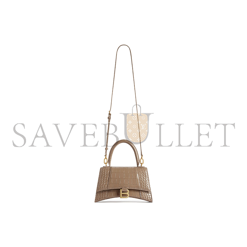 BALENCIAGA WOMEN'S HOURGLASS HANDBAG SMALL IN BROWN 5935461LRGM1212 (22.9*15*9.9cm)