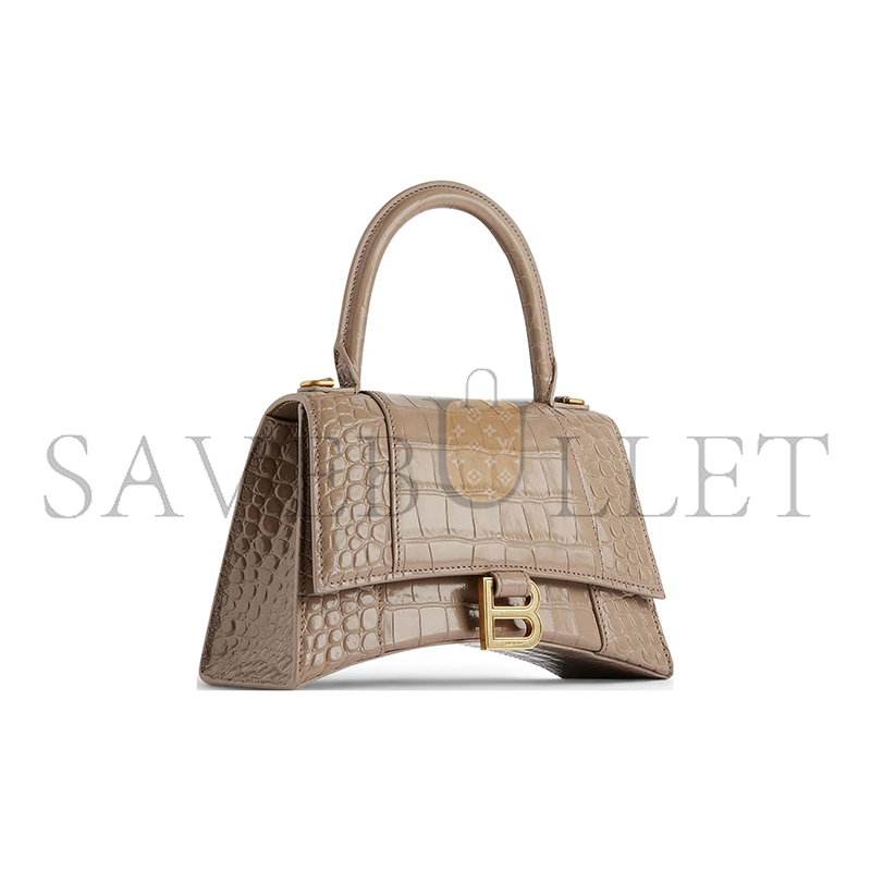 BALENCIAGA WOMEN'S HOURGLASS HANDBAG SMALL IN BROWN 5935461LRGM1212 (22.9*15*9.9cm)