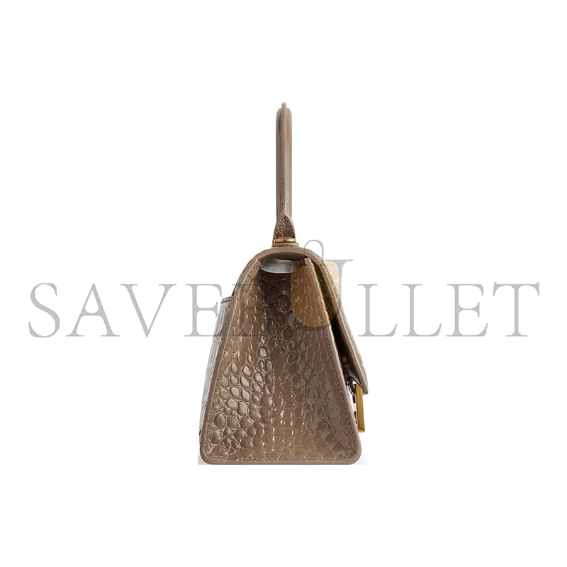 BALENCIAGA WOMEN'S HOURGLASS HANDBAG SMALL IN BROWN 5935461LRGM1212 (22.9*15*9.9cm)