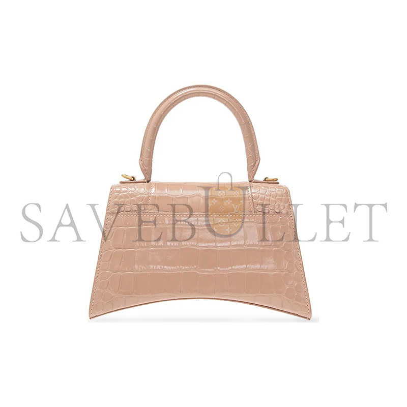 BALENCIAGA WOMEN'S HOURGLASS HANDBAG SMALL IN NUDE 5935461LR6Y6310 (22.9*15*9.9cm)