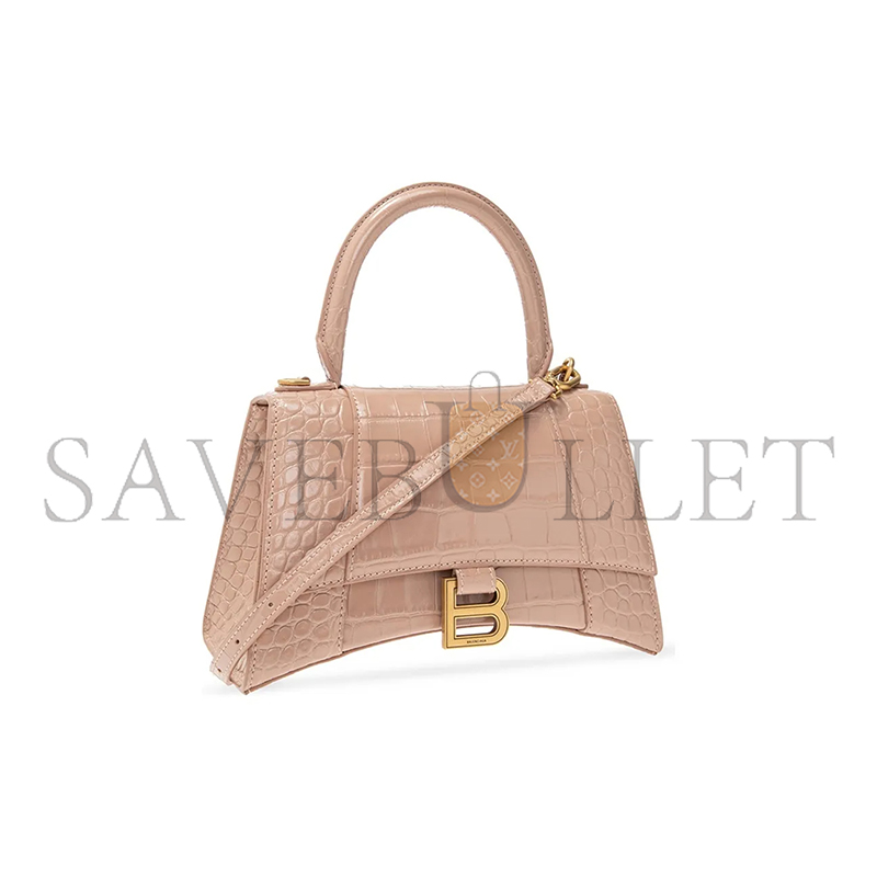 BALENCIAGA WOMEN'S HOURGLASS HANDBAG SMALL IN NUDE 5935461LR6Y6310 (22.9*15*9.9cm)
