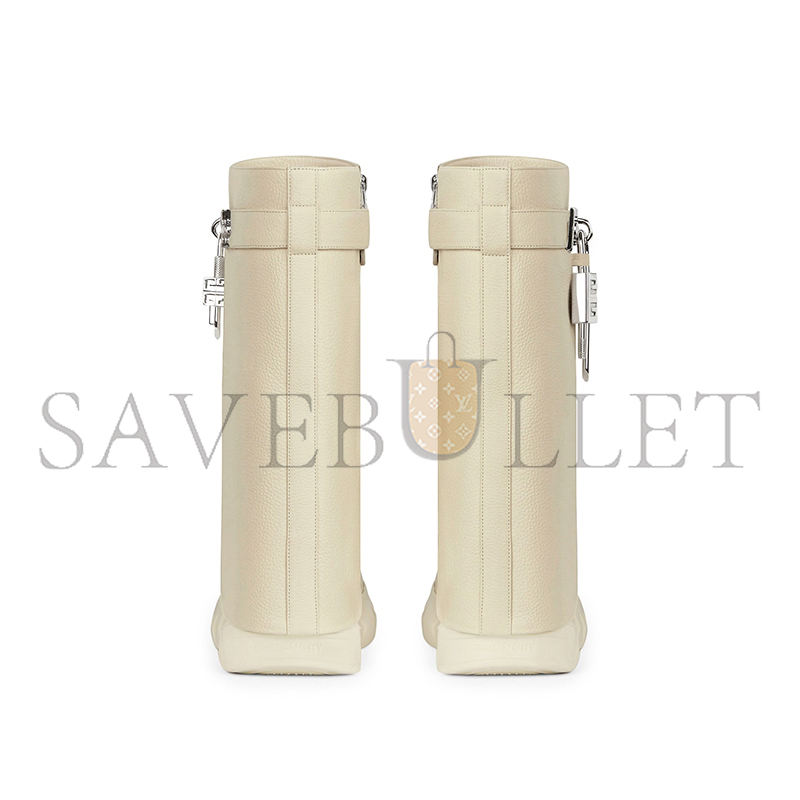 GIVENCHY SHARK LOCK BIKER ANKLE BOOTS IN GRAINED LEATHER BE603SE1AZ-250 GIVENCHY SHARK LOCK BIKER ANKLE BOOTS IN GRAINED LEATHER BE603SE1AZ-250