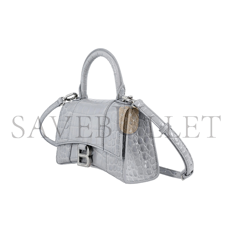 BALENCIAGA WOMEN'S HOURGLASS HANDBAG XS IN DARK GRAY 5928331LR6Y1108 (18.8*13*7.9cm)