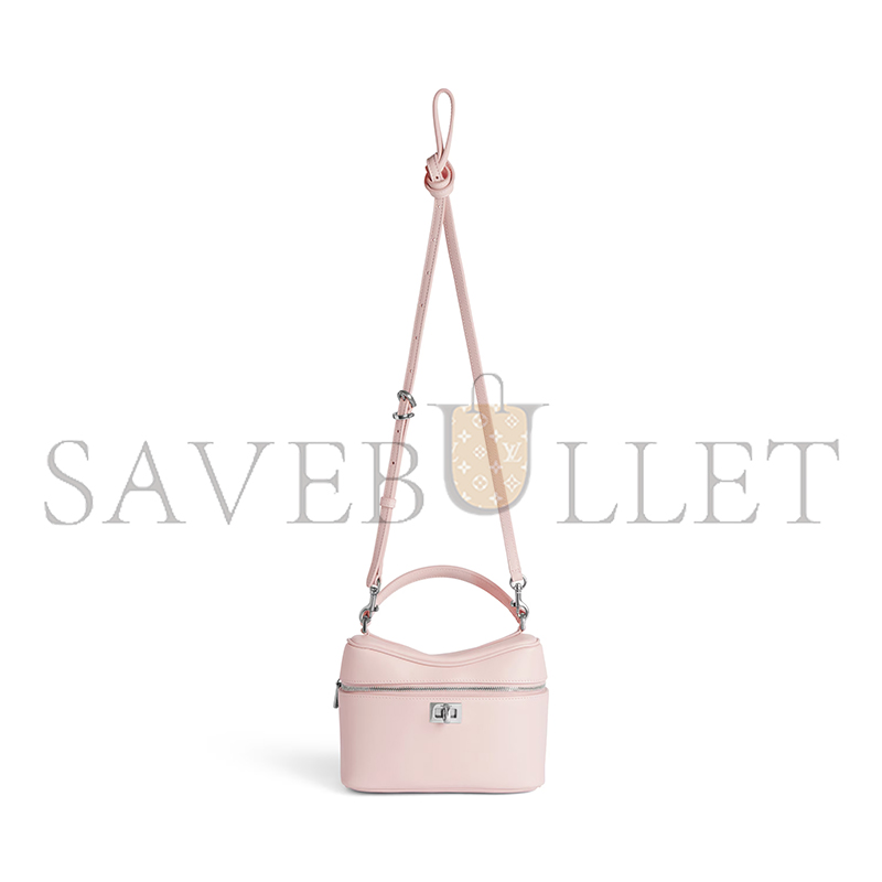 BALENCIAGA WOMEN'S RODEO VANITY IN SUEDE PINK 8455942AA4U5831 (18*12.9*8.3cm) BALENCIAGA WOMEN'S RODEO VANITY IN SUEDE PINK 8455942AA4U5831 (18*12.9*8.3cm)