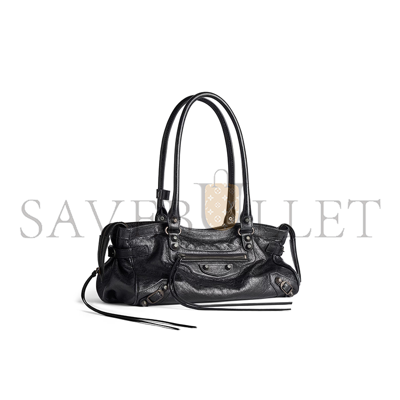 BALENCIAGA WOMEN'S LE CITY BAG EAST-WEST IN BLACK 8457042ABEK1000 (39.8*17.7*14.9cm) BALENCIAGA WOMEN'S LE CITY BAG EAST-WEST IN BLACK 8457042ABEK1000 (39.8*17.7*14.9cm)