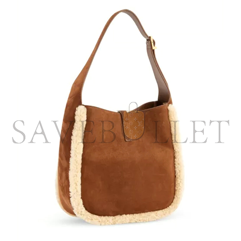 YSL LE 5 À 7 SHEARLING-TRIM LEATHER SHOULDER BAG 7139381QSIW2281 (23*22*8.5cm)