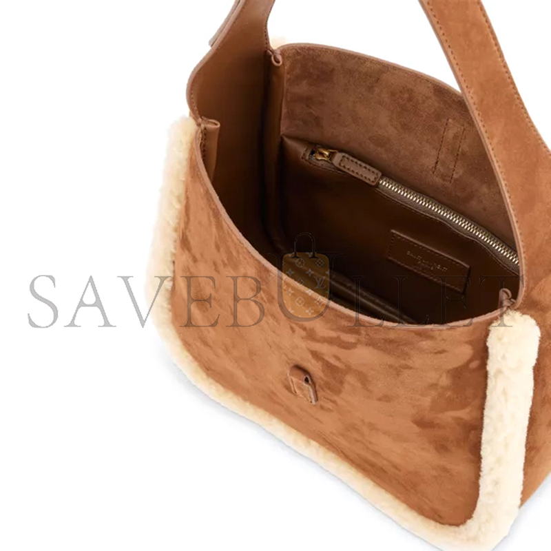 YSL LE 5 À 7 SHEARLING-TRIM LEATHER SHOULDER BAG 7139381QSIW2281 (23*22*8.5cm)