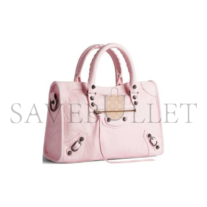 BALENCIAGA WOMEN'S LE CITY BAG SMALL IN LIGHT PINK 8114422ABEK5723 (29.9*19.1*9.9cm)