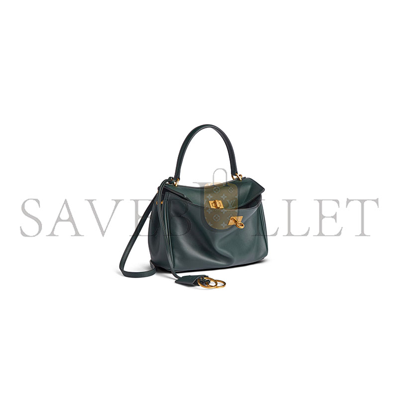 BALENCIAGA WOMEN'S RODEO HANDBAG MINI IN PINE GREEN 7954562AA4V3614 (22.8*9.9*8.3cm) BALENCIAGA WOMEN'S RODEO HANDBAG MINI IN PINE GREEN 7954562AA4V3614 (22.8*9.9*8.3cm)