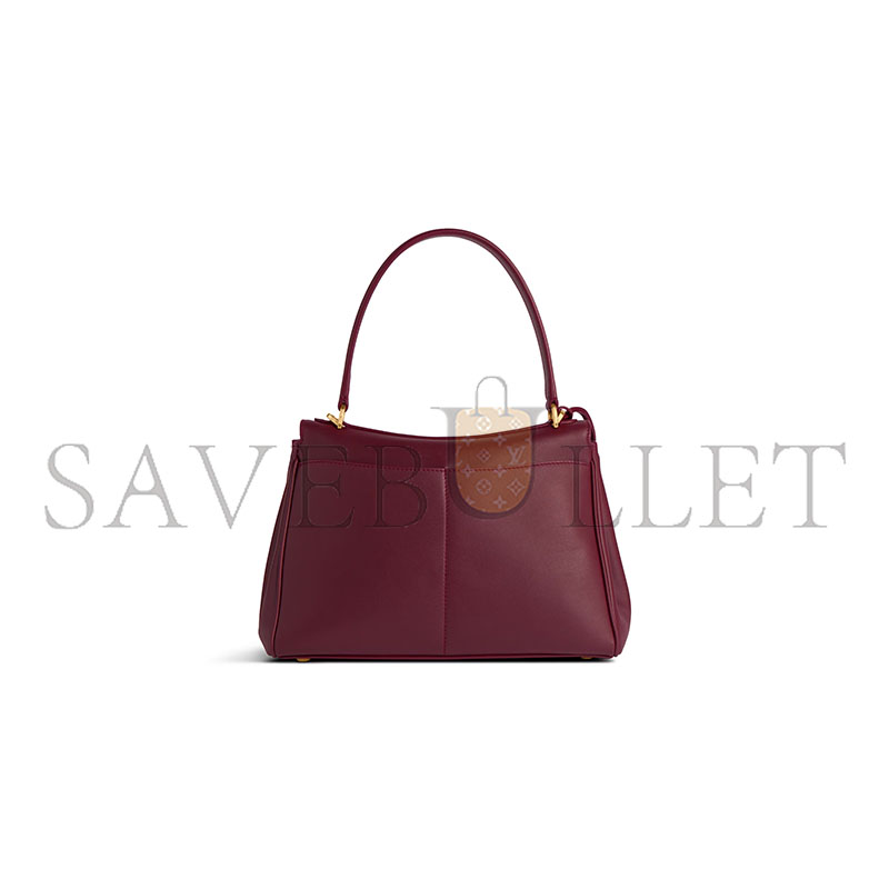 BALENCIAGA WOMEN'S RODEO HANDBAG SMALL IN DARK BURGUNDY 7897792AA4V6034 (28.9*20*9.9cm) BALENCIAGA WOMEN'S RODEO HANDBAG SMALL IN DARK BURGUNDY 7897792AA4V6034 (28.9*20*9.9cm)