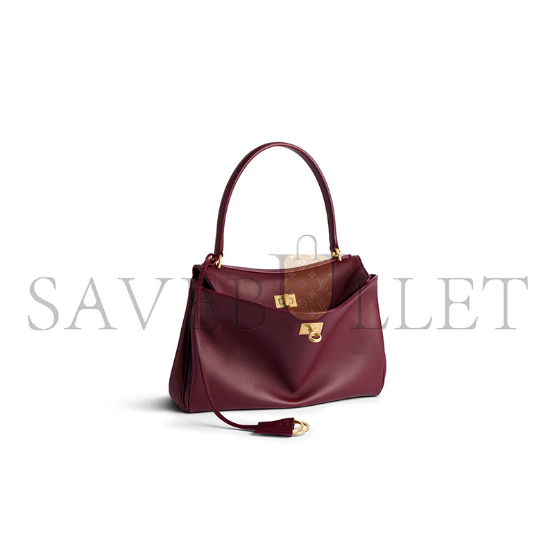 BALENCIAGA WOMEN'S RODEO HANDBAG SMALL IN DARK BURGUNDY 7897792AA4V6034 (28.9*20*9.9cm) BALENCIAGA WOMEN'S RODEO HANDBAG SMALL IN DARK BURGUNDY 7897792AA4V6034 (28.9*20*9.9cm)