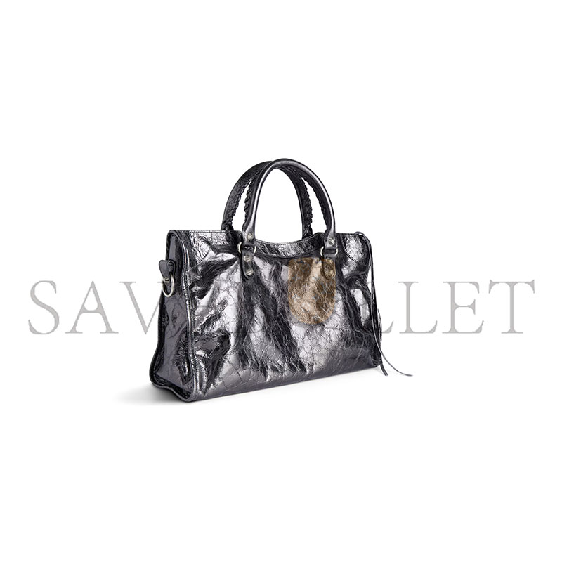 BALENCIAGA WOMEN'S LE CITY BAG MEDIUM IN STEEL GREY 7977862AA9R1314 (37*23.4*14.9cm)