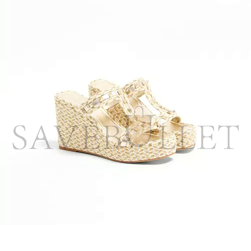 VALENTINO ROCKSTUD LAMINATED NAPPA WEDGE SANDAL 90 MM 4W2S0GI5DYM_YBS VALENTINO ROCKSTUD LAMINATED NAPPA WEDGE SANDAL 90 MM 4W2S0GI5DYM_YBS