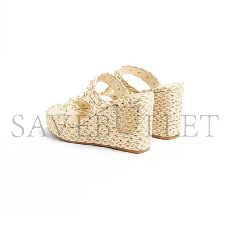 VALENTINO ROCKSTUD LAMINATED NAPPA WEDGE SANDAL 90 MM 4W2S0GI5DYM_YBS VALENTINO ROCKSTUD LAMINATED NAPPA WEDGE SANDAL 90 MM 4W2S0GI5DYM_YBS