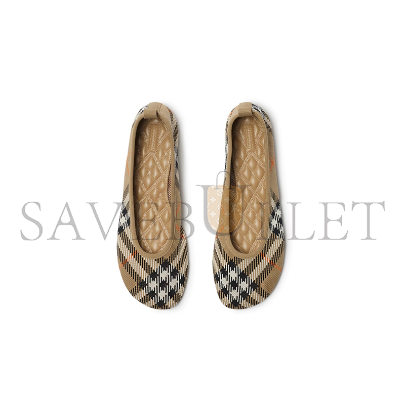 BURBERRY CHECK KNIT BABY BALLET FLATS 80990571 BURBERRY CHECK KNIT BABY BALLET FLATS 80990571