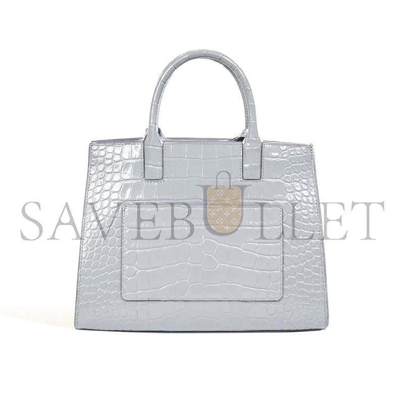 BURBERRY CROCODILE EMBOSSED CALFSKIN MINI FRANCES TOTE 80582840 (27*20*11cm)