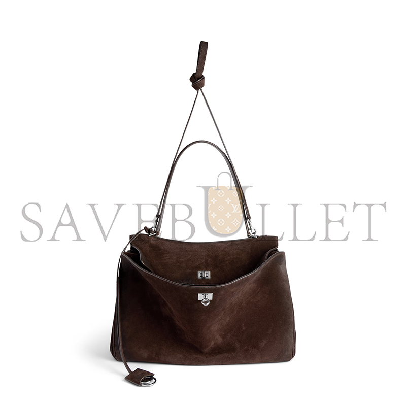 BALENCIAGA RODEO HANDBAG LARGE IN LIGHT ESPRESSO 7897442AB4G2308 (39.8*29.9*12.9cm)