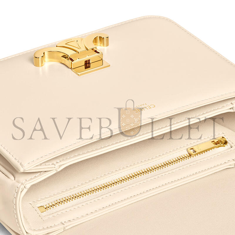 CELINE TEEN TRIOMPHE BAG IN SHINY CALFSKIN 188423BF4.01CR (18.5*13.5*7cm) CELINE TEEN TRIOMPHE BAG IN SHINY CALFSKIN 188423BF4.01CR (18.5*13.5*7cm)