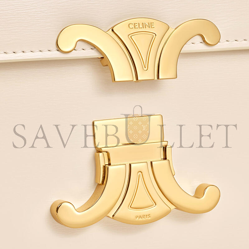 CELINE TEEN TRIOMPHE BAG IN SHINY CALFSKIN 188423BF4.01CR (18.5*13.5*7cm) CELINE TEEN TRIOMPHE BAG IN SHINY CALFSKIN 188423BF4.01CR (18.5*13.5*7cm)