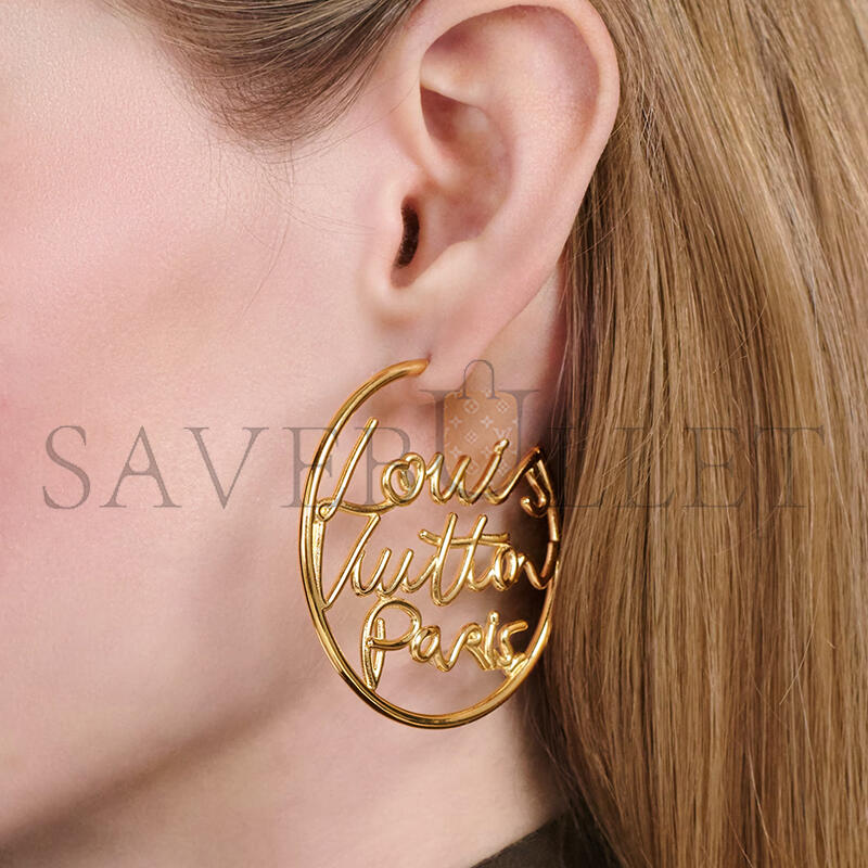 LOUIS VUITTON LV SCRIPT EARRINGS M03239
