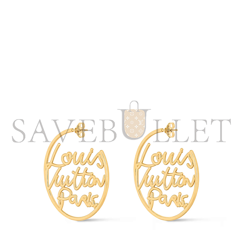 LOUIS VUITTON LV SCRIPT EARRINGS M03239