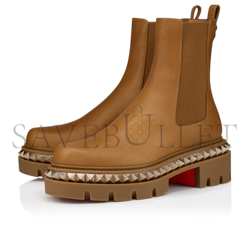 CHRISTIAN LOUBOUTIN ST EMILIA PYRACLOULOW BOOTS WAXED CALF LEATHER TERRA WOMEN 3250620C562