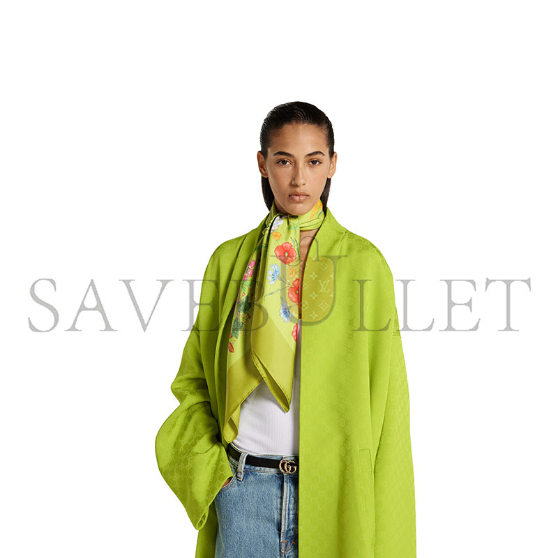 GUCCI PRINTED FLORA SILK TWILL CARRÉ ‎823486 (90*90cm)