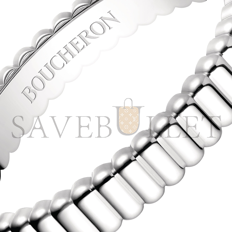 BOUCHERON GROSGRAIN WHITE GOLD WEDDING BAND JAL01170 BOUCHERON GROSGRAIN WHITE GOLD WEDDING BAND JAL01170