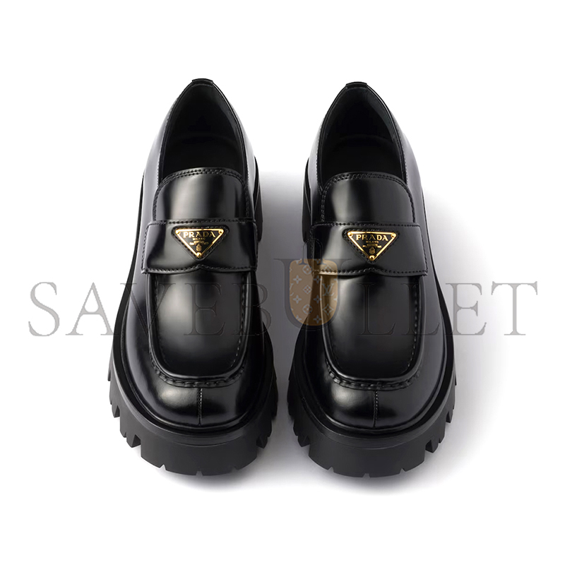 PRADA BRUSHED LEATHER LOAFERS 1D185O PRADA BRUSHED LEATHER LOAFERS 1D185O