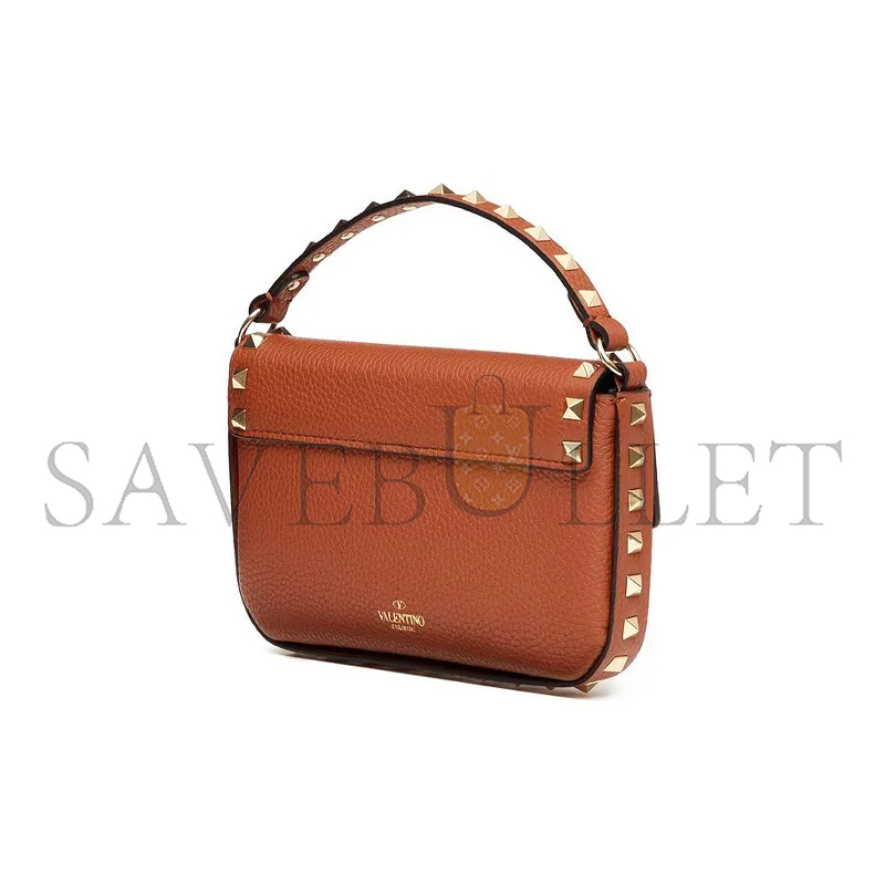 VALENTINO GARAVANI SMALL ROCKSTUD LEATHER TOP HANDLE BAG VW0P0W07VSHHG5 (19*13.5*3cm)
