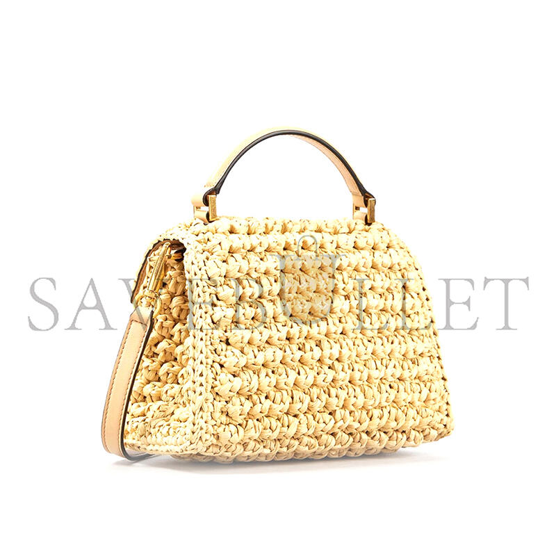 VALENTINO GARAVANI VSLING SMALL RAFFIA SHOULDER BAG (22*17*9cm)